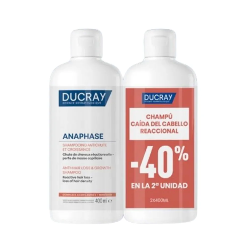 Duplo Anaphase Champú Anticaída y Crecimiento, 400 ml + 400 ml. - Ducray