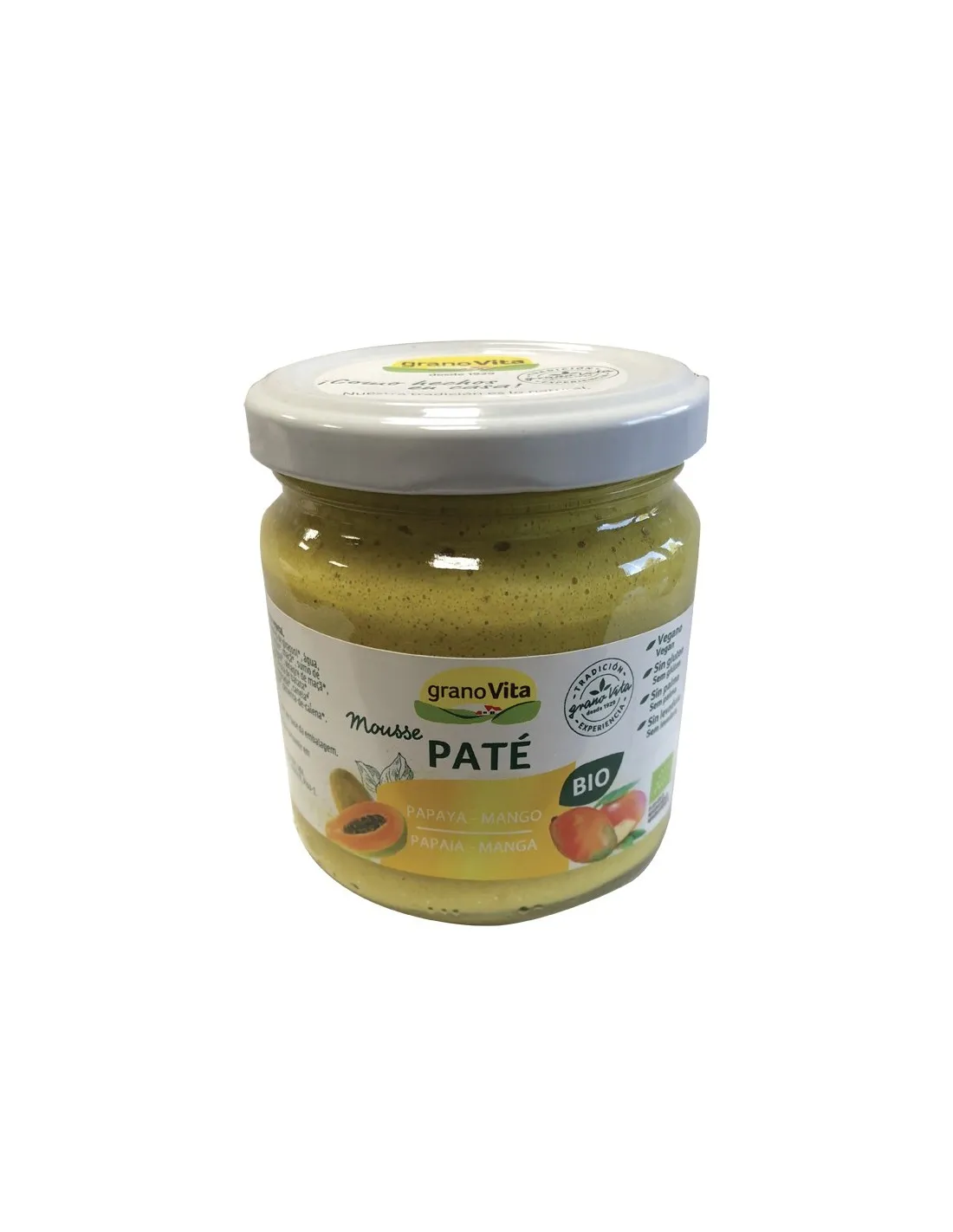 Paté Mousse De Papaya Y Mango Bio, 175 G de Granovita