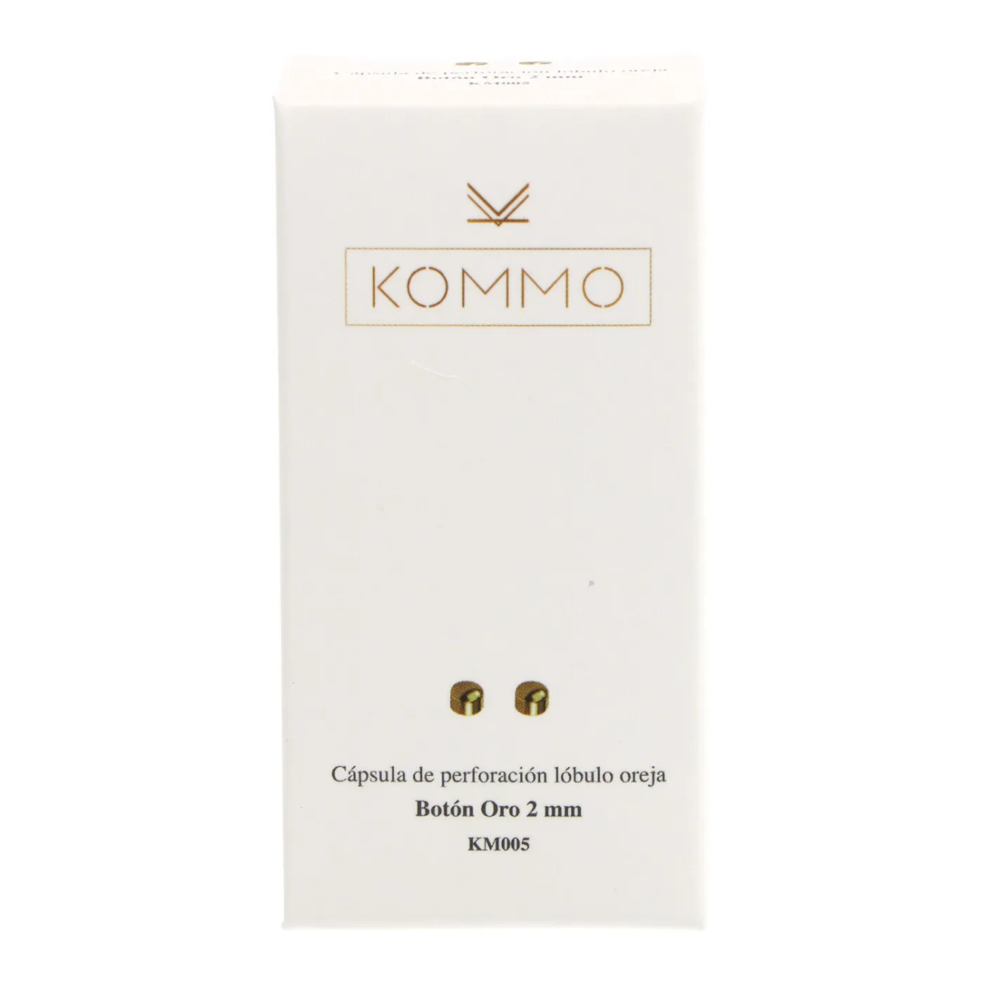 Pendiente Boton Oro 2mm