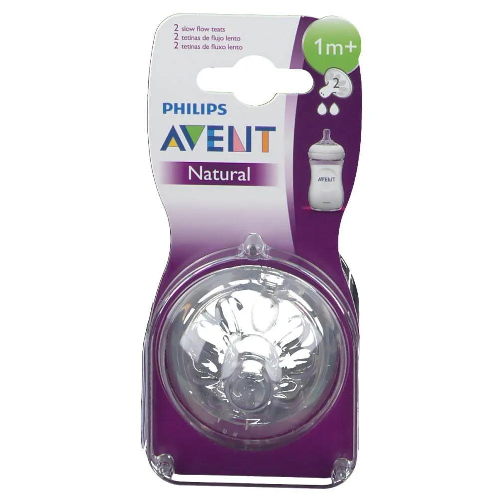Philips Avent Natural SCF652 - Tetina de flujo lento paquete de 2