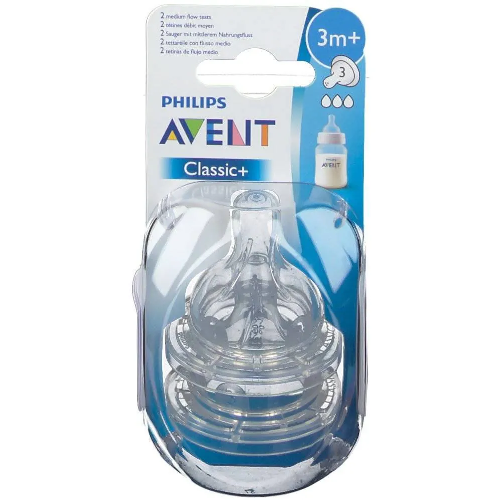 Philips Avent SCF633 - Tetina de flujo medio paquete de 2
