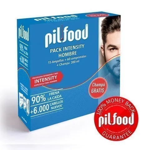 Pilfood Pack Intensity Hombre, 60 Cap. + 15 Amp. + Champú ATC, 200 ml. de Regalo - Laboratorio Serra Pamies