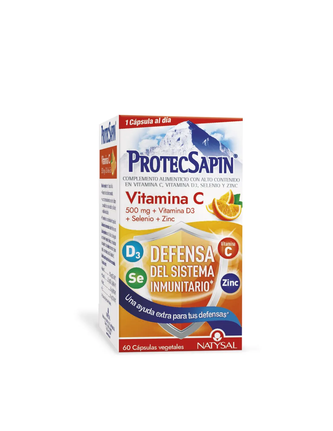 Protecsapin Vitamina C 500 Mg + D3 + Selenio + Zinc 60 Cáps. de Natysal