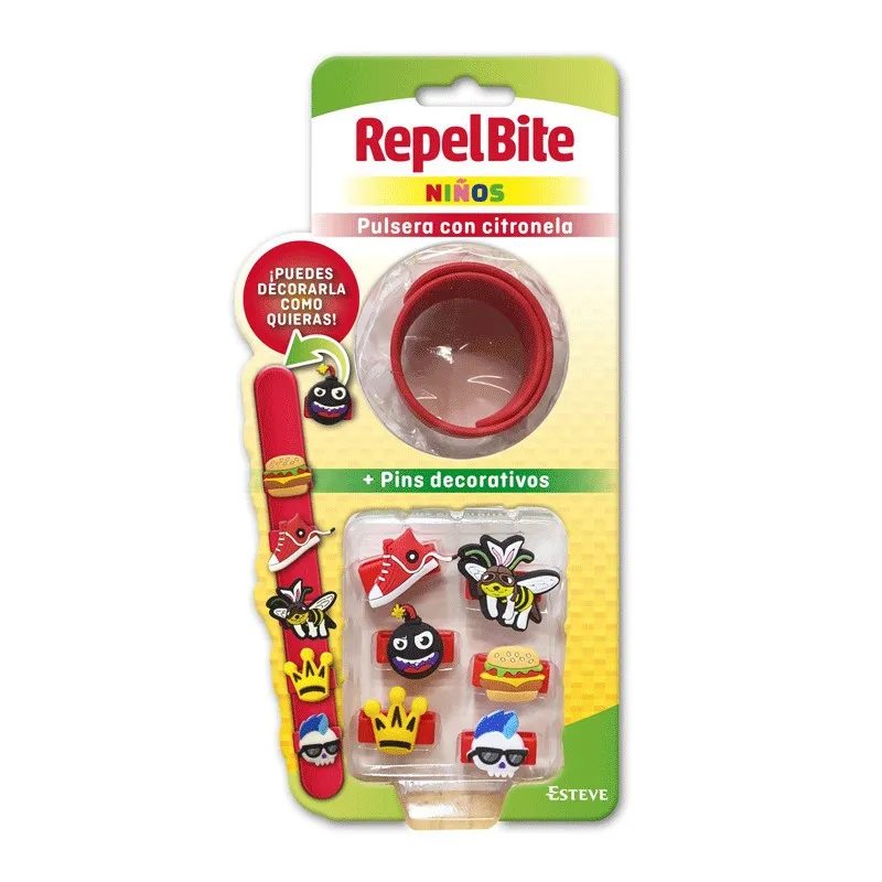 Repel Bite Pulsera Natural Niños ( Roja)