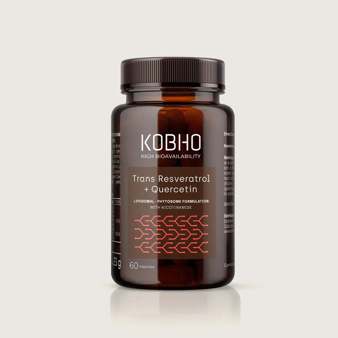 Kobho Trans-Resveratrol con Quercetina 60 cápsulas
