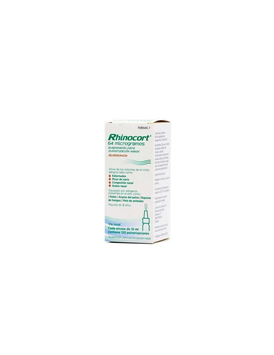 RHINOCORT 64 MICROGRAMOS/PULVERIZACION SUSPENSION PARA PULVERIZACION NASAL 1 ENVASE 120 DOSIS