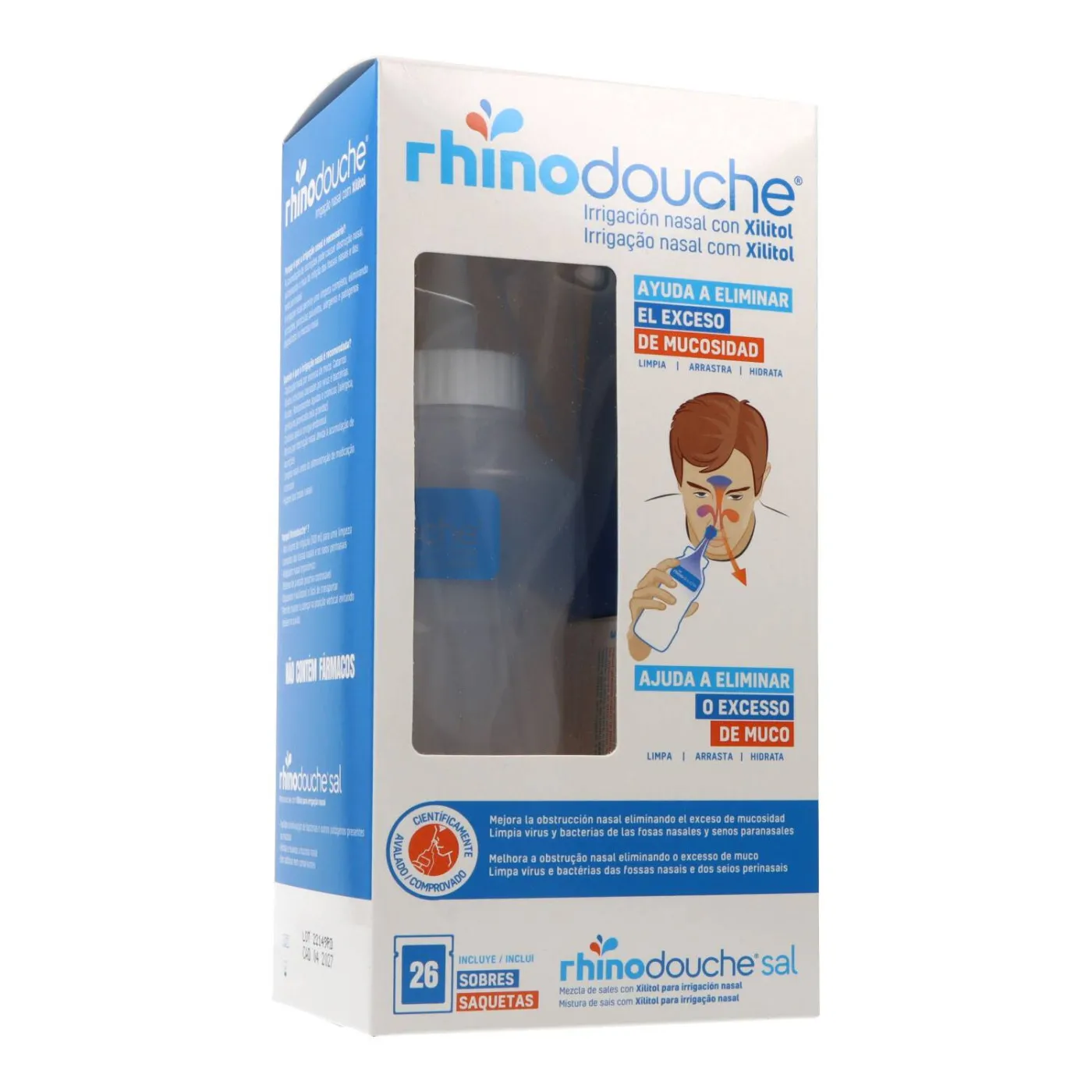 Rhinodouche Pack Irrigador Nasal 500ml + Rhinodouche Sal 26 Sobres