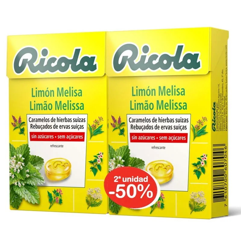 RICOLA DUPLO CARAMELOS LIMON MELISA 50 GRAMOS