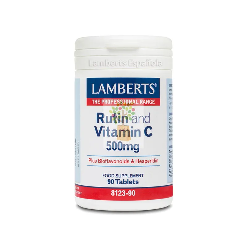 RUTINA & VITAMINA C 500Mg. + BIOFLAVONOIDES 90 TABLETAS LAMBERTS