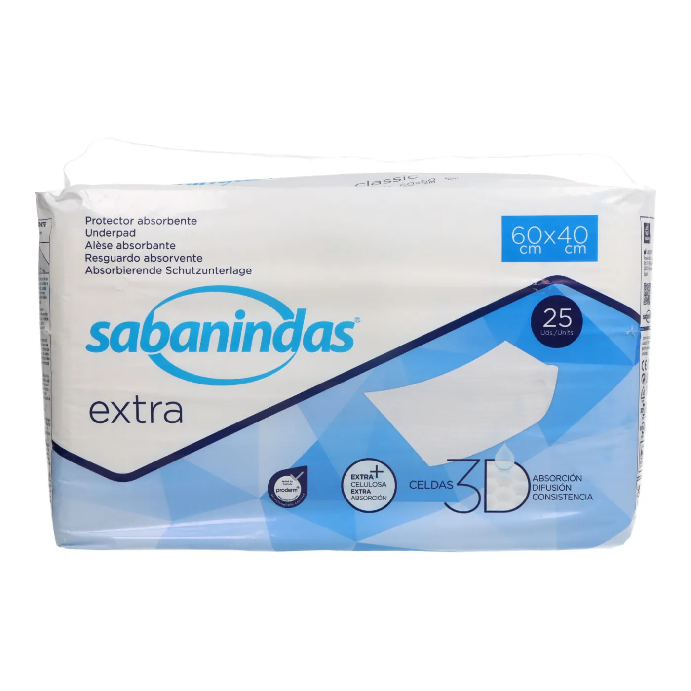 Sabanindas Extra 60x40 Cm 25 Uds