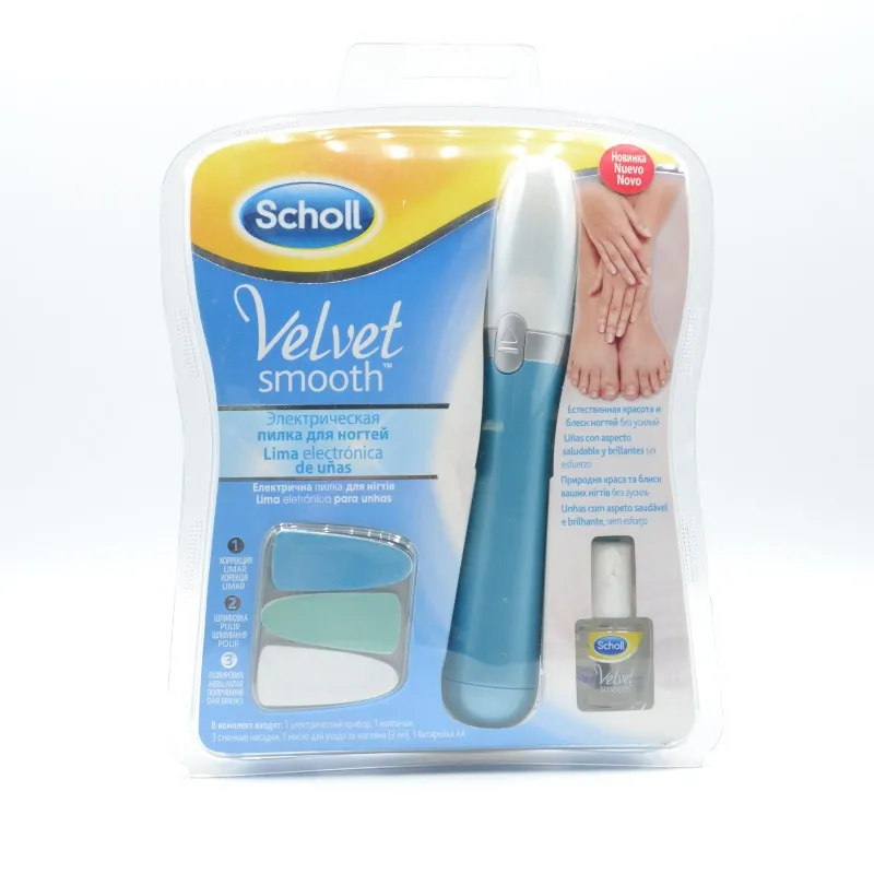 SCHOLL LIMA UÑAS VELVET SMOOTH AZUL + ACEITE GR