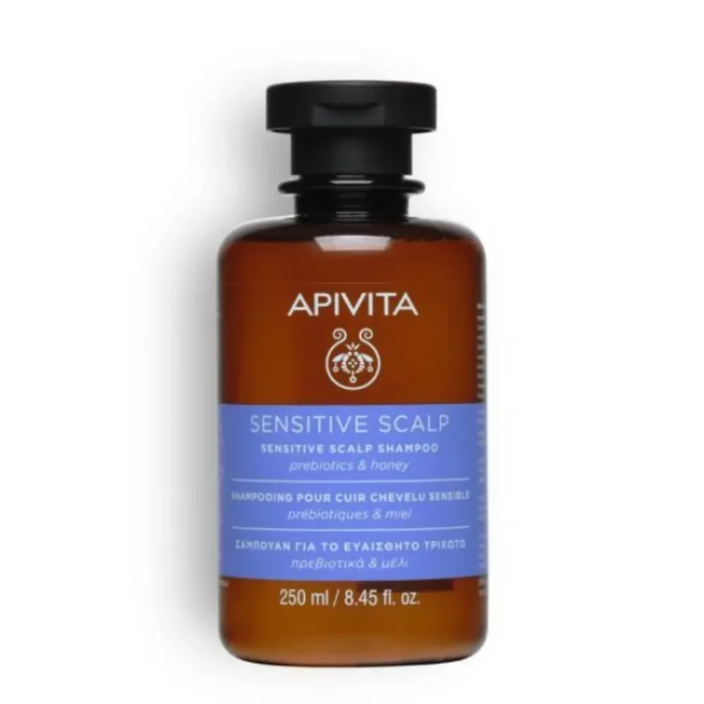 Sensitive Scalp Champú para cuero Cabelludo Sensible con Prebióticos y Miel, 250 ml. - Apivita