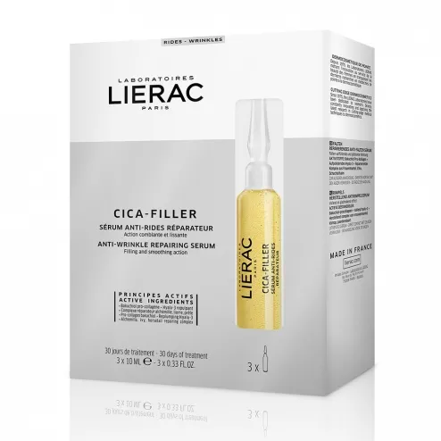 LIERAC CICA-FILLER SÉRUM ANTIARRUGAS REPARADOR 3 AMP.