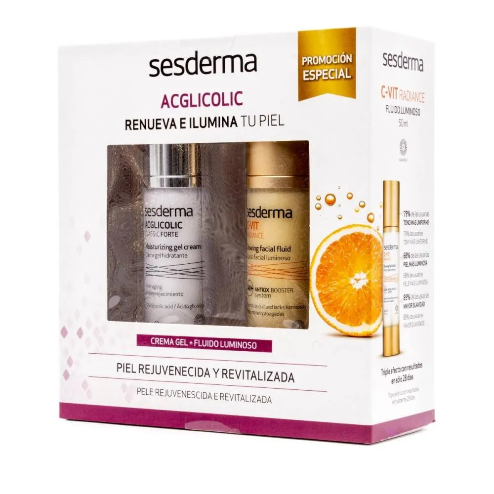 SESDERMA ACGLICOLIC CREMA GEL+ FLUIDO C-VIT PACK