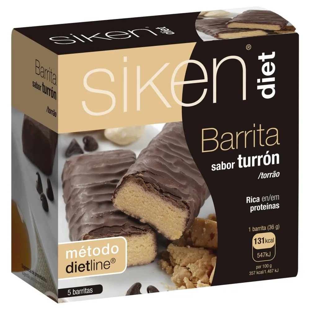 Siken Diet Barrita Turrón 5 barritas.