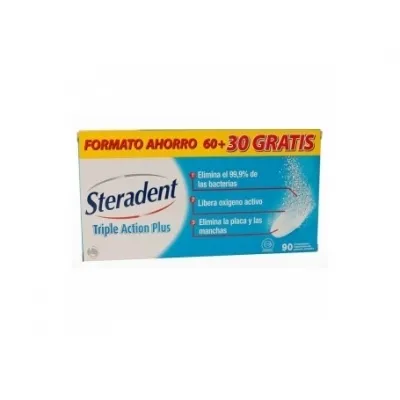Steradent triple acción plus 60comp+30comp