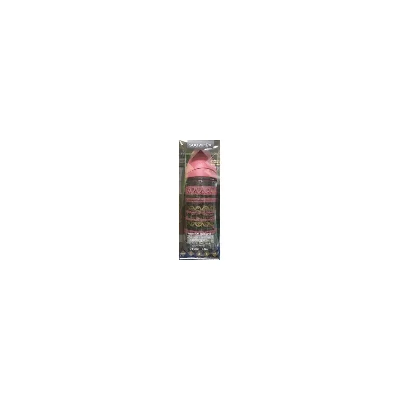 Suavinex Biberon Premium Silicone Tetina Redonda +4m Rosa 360ml