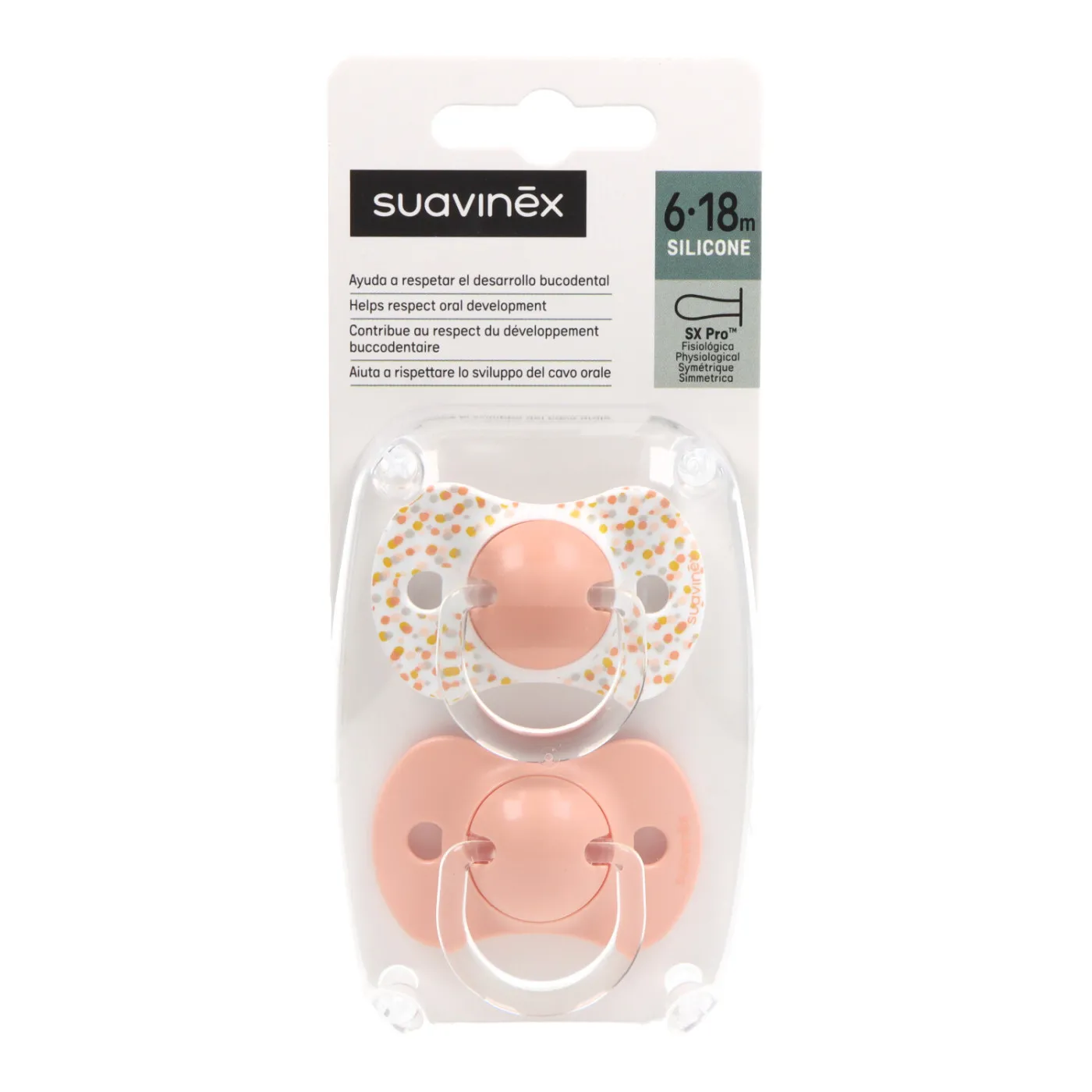 Suavinex Chupete Fisiologico Silicona 6-18m X2