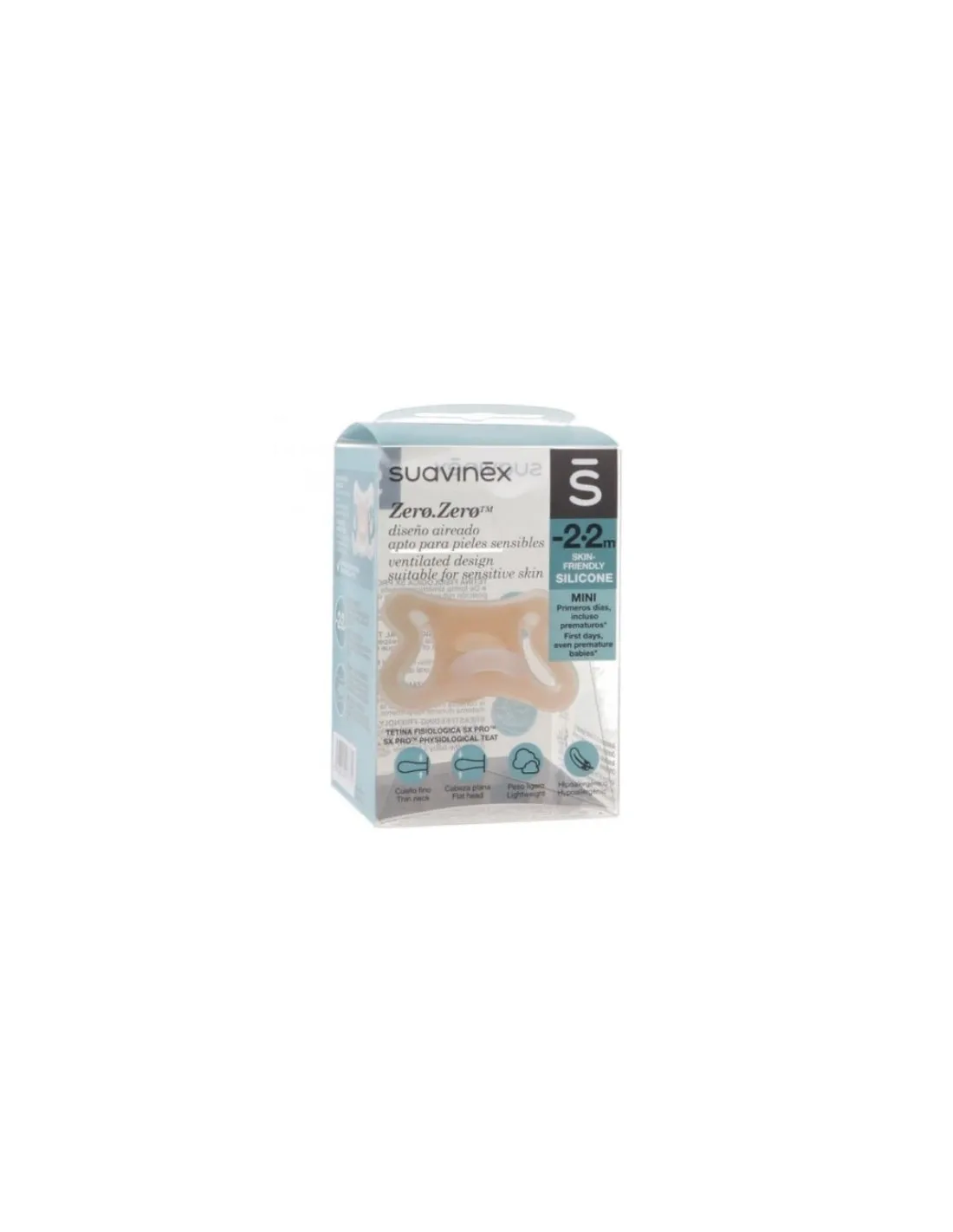 SUAVINEX CHUPETE ZERO ZERO TETINA FISIOLOGICA SX PRO -2 a 2 MESES