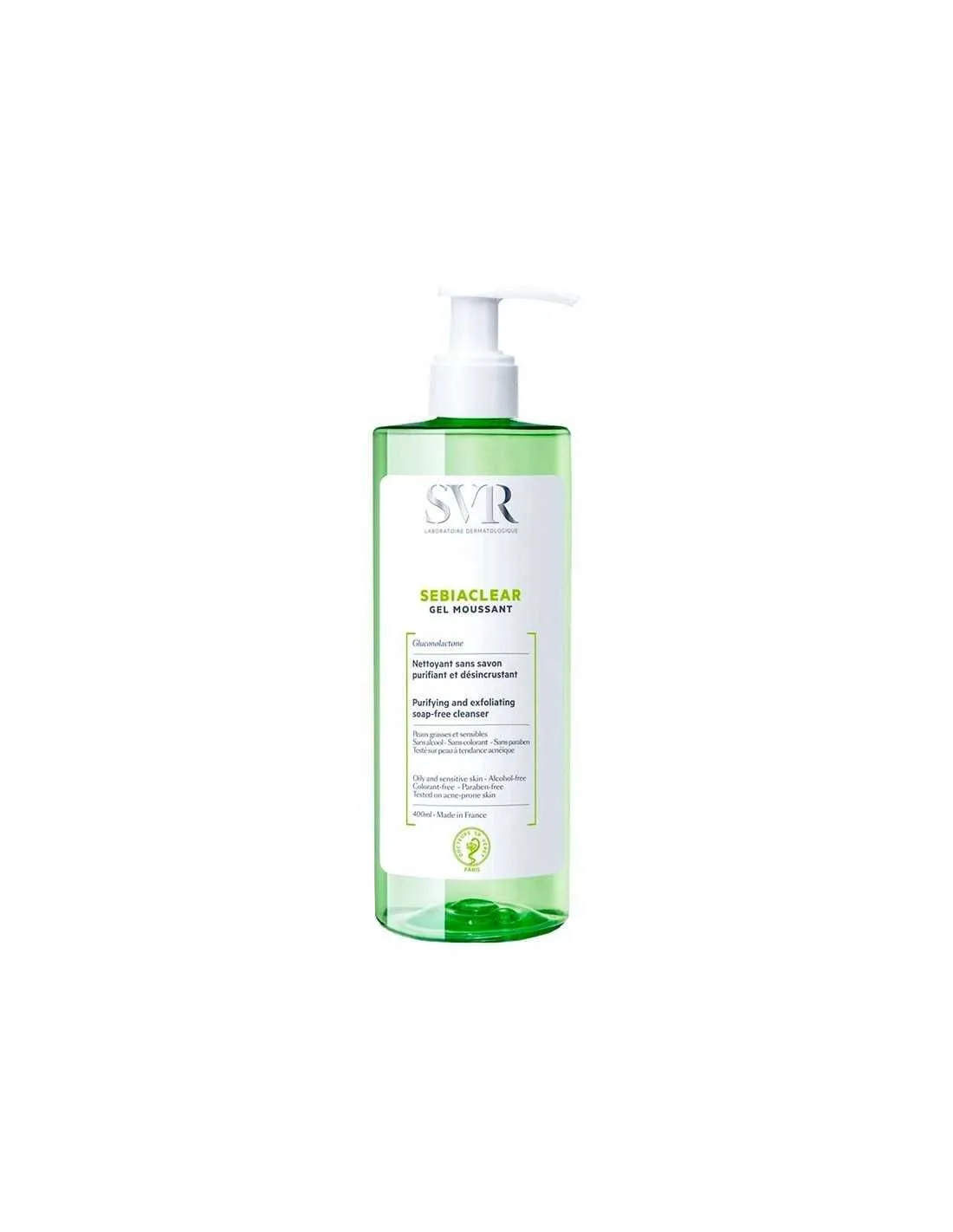 SVR sebiaclear gel moussant espuma limpiadora desincrustante sin jabón purificante 1 envase 200 ml