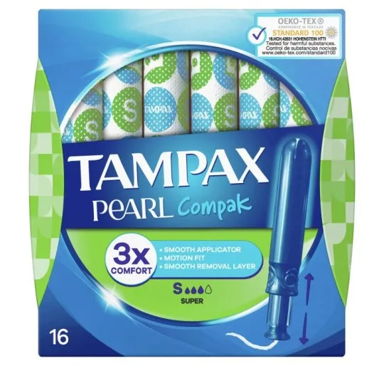 TAMPAX COMPAK PEARL SUPER (VERDES) 16UNIDADES