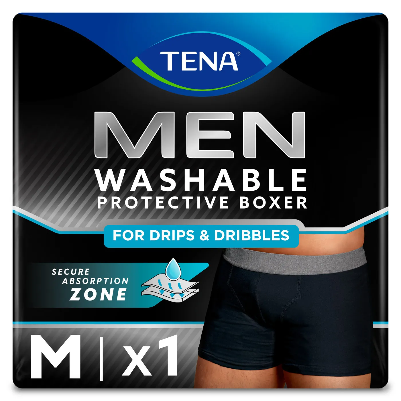 Tena Men Boxer Negro Washable T/m 1u