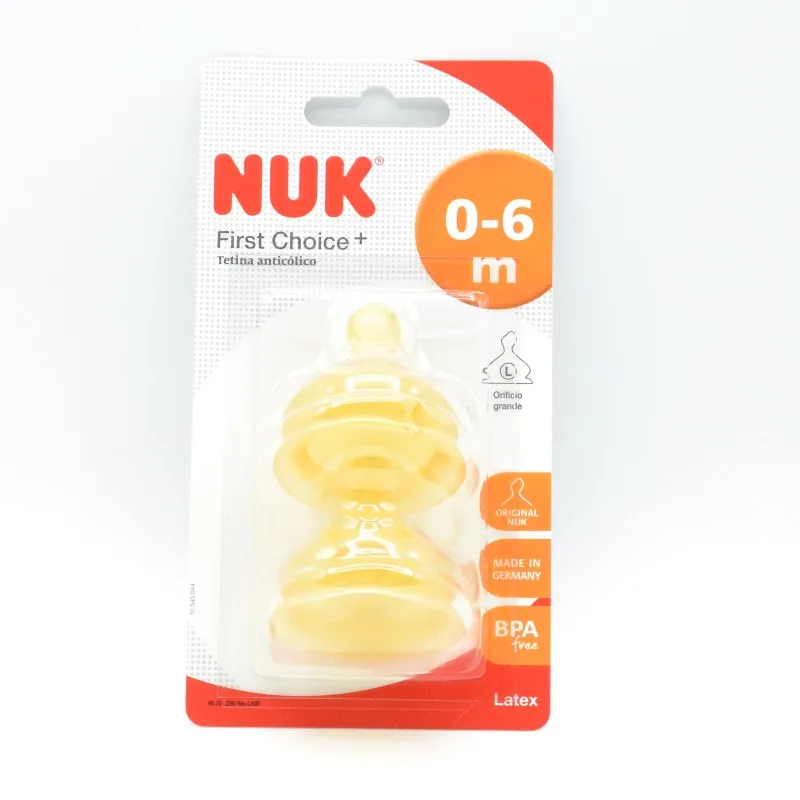 TETINA NUK LATEX 2U 0-6M L