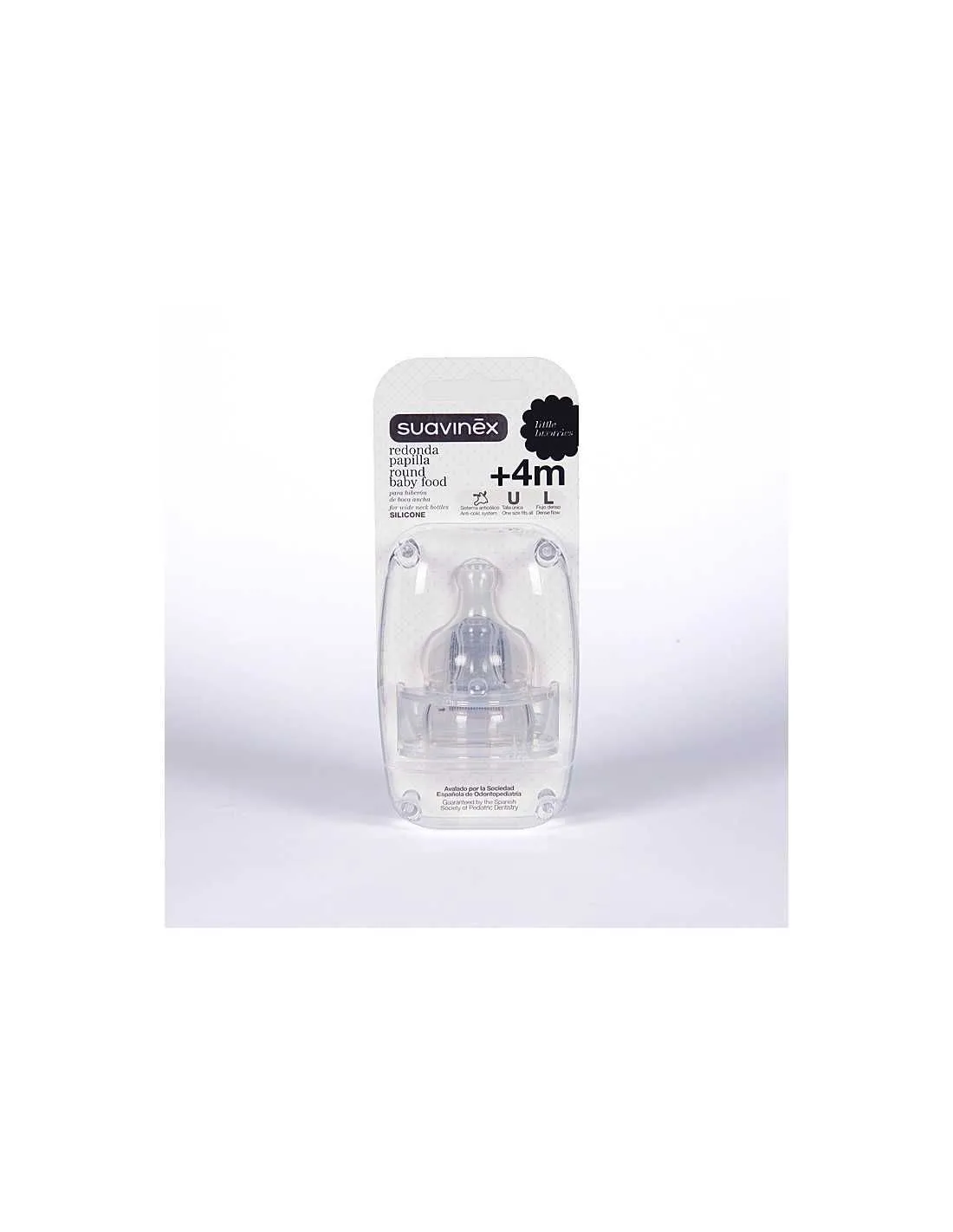 Tetina Silicona Boca Ancha (BA) Suavinex Papilla 0 Meses 2 U