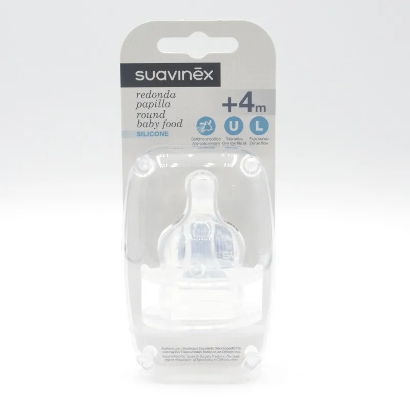 TETINA SUAVINEX PAPILLA REDONDA SILICONA +4M 2U