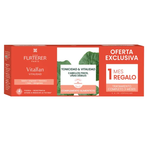 Trio Vitalfan Vitalidad Cabello y Uñas, 90 Caps. - René Furterer