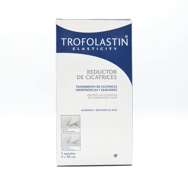 TROFOLASTIN REDUCTOR DE CICATRICES 4X30 CM, 5 APOSITOS