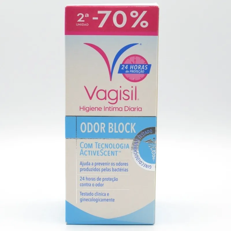 VAGISIL HIGIENE INTIMA DIARIA ODOR BLOCK DUPLO 2ºU 70 % DTO