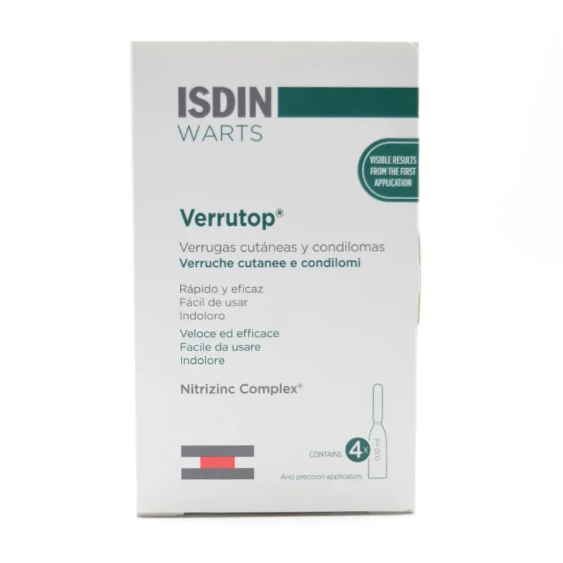 VERRUTOP ISDIN WARTS 0.10 ML 4 AMPOLLAS Y APLICA