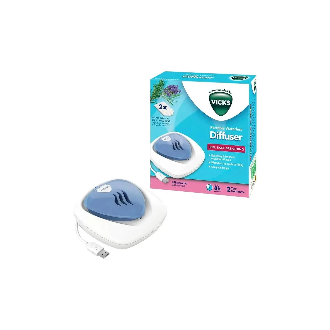 Vicks Difusor Usb Esencia Lavanda Y Romero