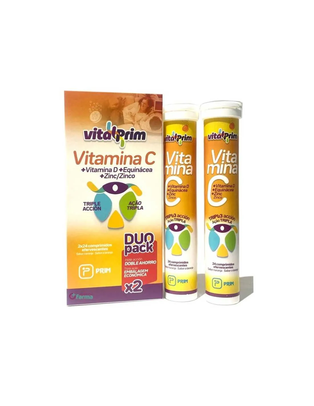 Vitalprim Vitamina C + Vit D + Zinc 2x24 Comprimidos Efervescentes
