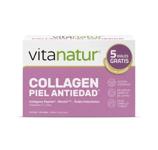 VITANATUR COLLAGEN PIEL 30 VIALES 25 ML SABOR FR