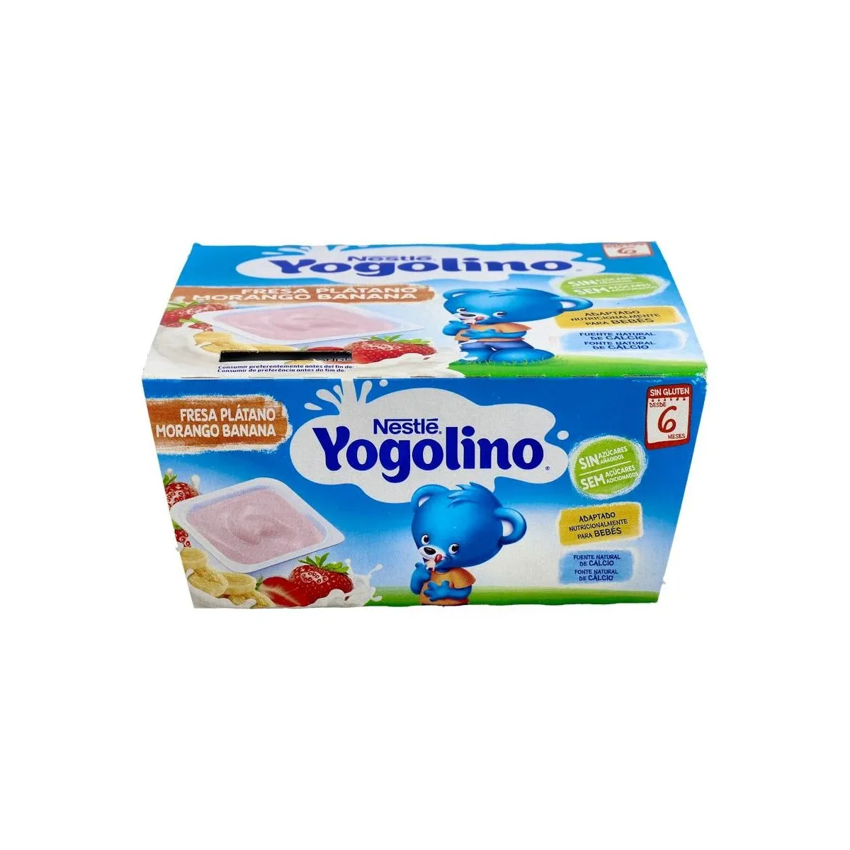 Yogolino Fresa Platano S/Azucar 4X100G.