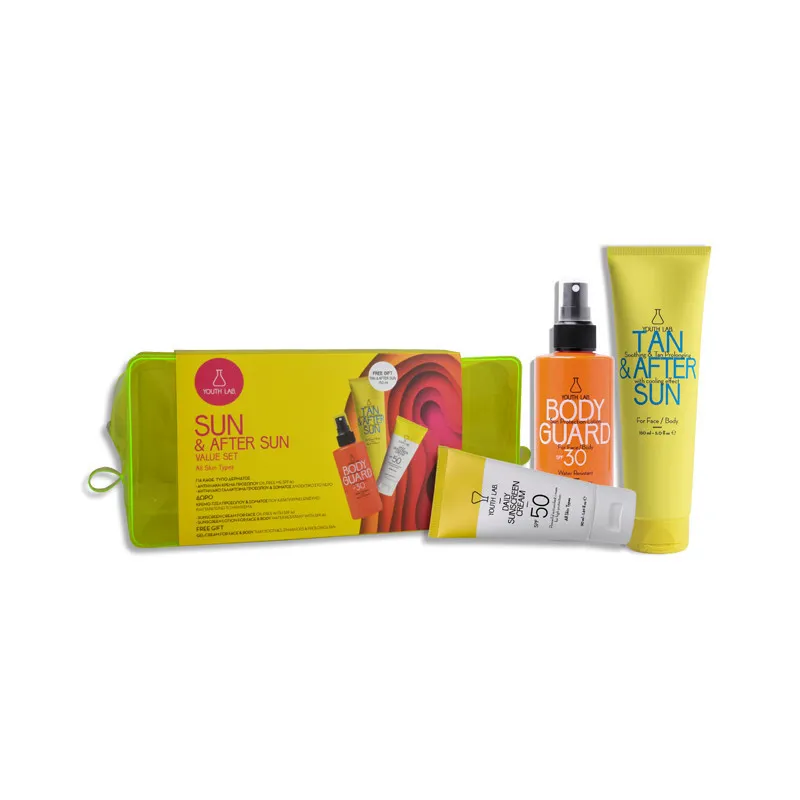 Youth Lab Coffret Sun & After Sun - Body guard SPF30 200ml + Protetor solar rosto SPF50+ 50ml + Pós solar 150ml