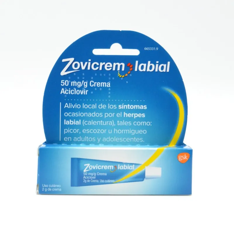 ZOVICREM LABIAL 50 MG/G CREMA 2 G TUBO
