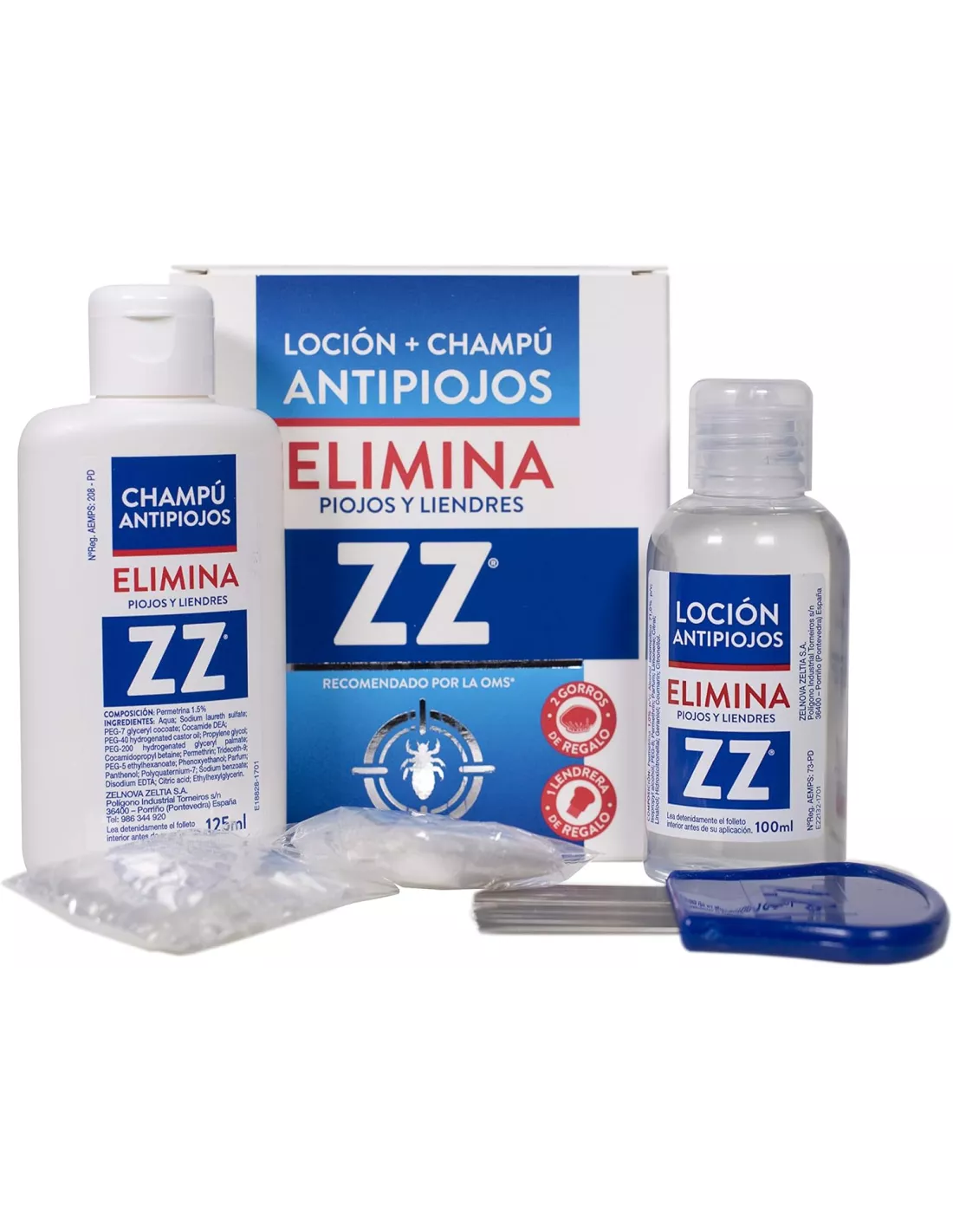 Zz Locion + Champu Antipiojos Y Liendres 1 Envase 100 Ml +125 M