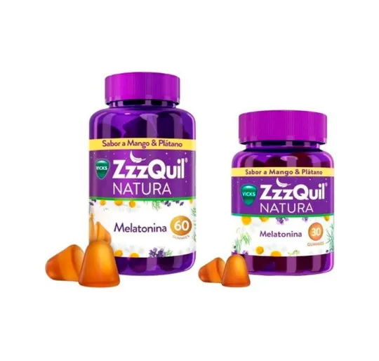 ZZZQUIL NATURA 90 GUMMIES SABOR MANGO & PLATANO